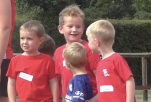 Suffering from Hypermobility Syndrome Tommy Oliver laughs with his friends at a didi rugby class