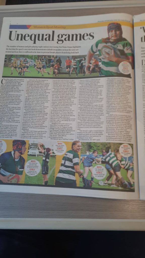 A picture of the page from the Daily Telegraph featuring Caitlin Clark's story