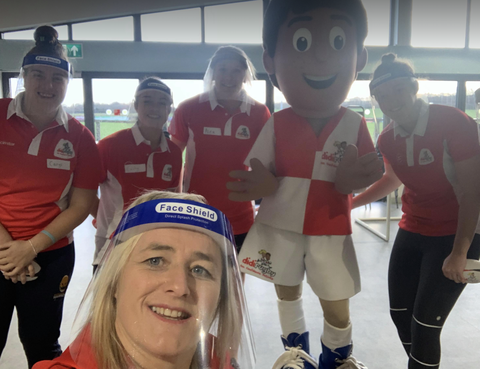Vicky Macqueen and her team at the launch of didi rugby Worcester with PPE on