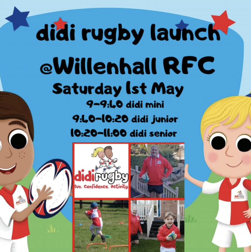 A graphic promoting the launch of didi rugby Willenhall