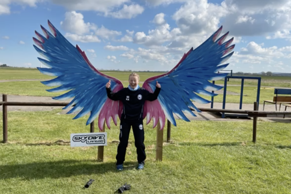 Kerri Arlando of didi rugby Grantham gets her flying wings