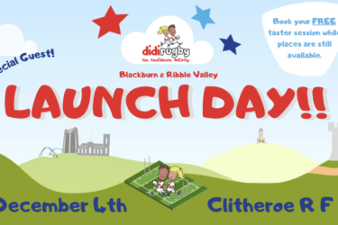 A poster for the launch day of didi rugby Blackburn and Ribble Valley